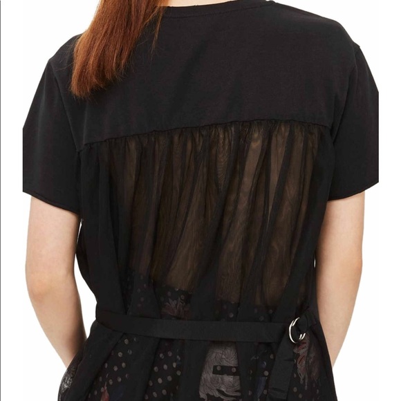 TOPSHOP Tulle Back Tee - Picture 5 of 7